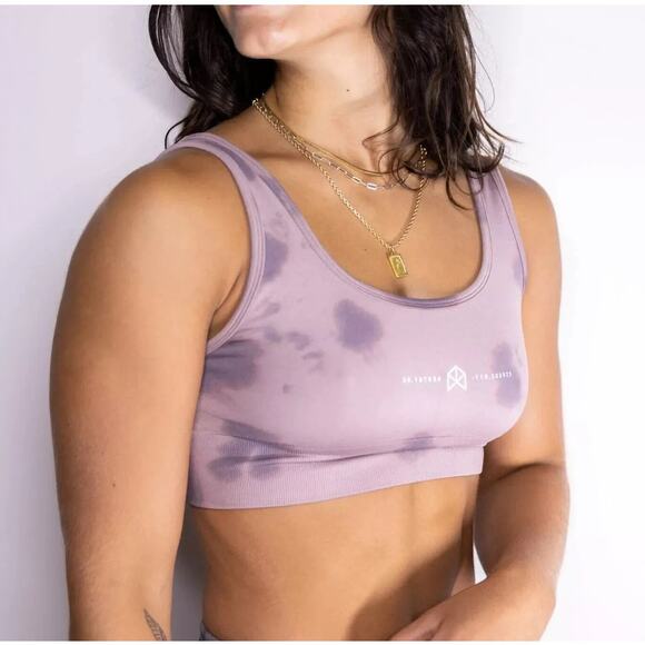 Rawgear NWT Plum Purple Mauve Pink Tie Dye Pullover Sports Bra - Picture 1 of 7